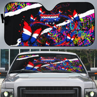 Paraguay Flag Day Auto Sun Shade Colorful Graffiti Map Butterflies