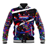 Paraguay Flag Day Baseball Jacket Colorful Graffiti Map Butterflies