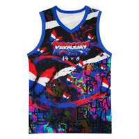 Paraguay Flag Day Basketball Jersey Colorful Graffiti Map Butterflies
