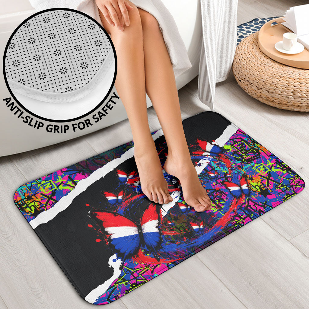 Paraguay Flag Day Bathroom Set Colorful Graffiti Map Butterflies