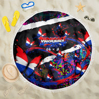 Paraguay Flag Day Beach Blanket Colorful Graffiti Map Butterflies