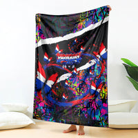 Paraguay Flag Day Blanket Colorful Graffiti Map Butterflies