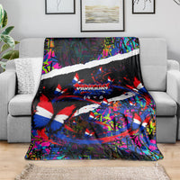 Paraguay Flag Day Blanket Colorful Graffiti Map Butterflies