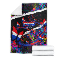 Paraguay Flag Day Blanket Colorful Graffiti Map Butterflies