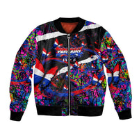Paraguay Flag Day Bomber Jacket Colorful Graffiti Map Butterflies