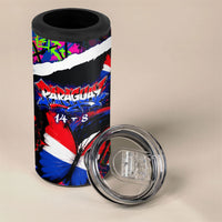 Paraguay Flag Day 4 in 1 Can Cooler Tumbler Colorful Graffiti Map Butterflies