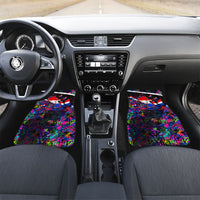 Paraguay Flag Day Car Mats Colorful Graffiti Map Butterflies