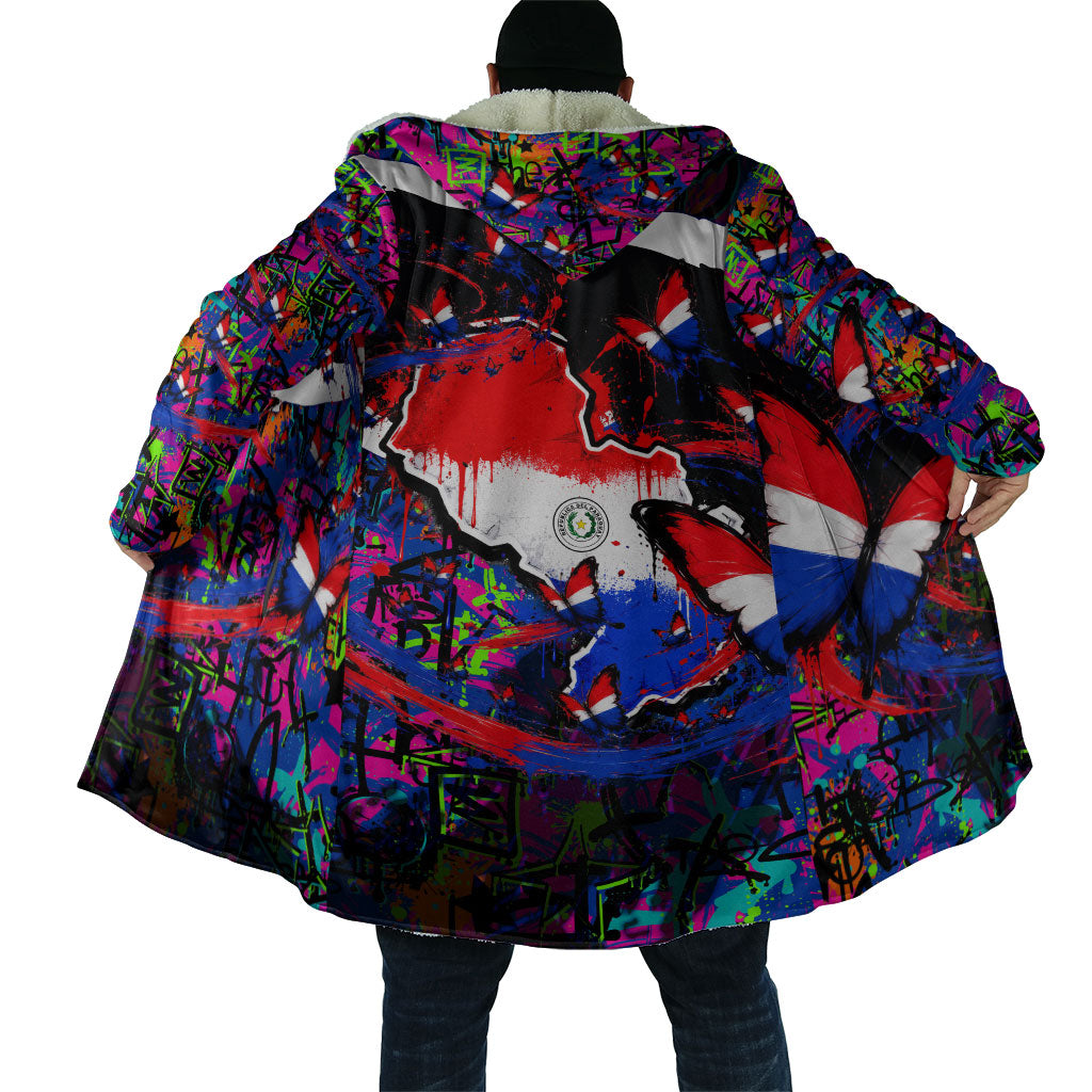Paraguay Flag Day Cloak Colorful Graffiti Map Butterflies