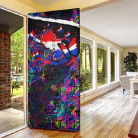 Paraguay Flag Day Door Cover Colorful Graffiti Map Butterflies