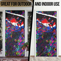 Paraguay Flag Day Door Cover Colorful Graffiti Map Butterflies