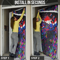 Paraguay Flag Day Door Cover Colorful Graffiti Map Butterflies