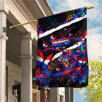 Paraguay Flag Day Garden Flag Colorful Graffiti Map Butterflies