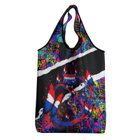 Paraguay Flag Day Grocery Bag Colorful Graffiti Map Butterflies