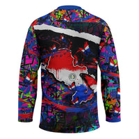 Paraguay Flag Day Hockey Jersey Colorful Graffiti Map Butterflies