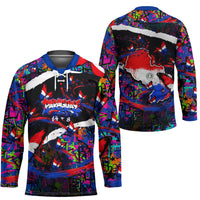 Paraguay Flag Day Hockey Jersey Colorful Graffiti Map Butterflies