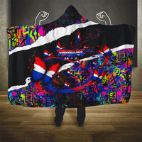 Paraguay Flag Day Hooded Blanket Colorful Graffiti Map Butterflies