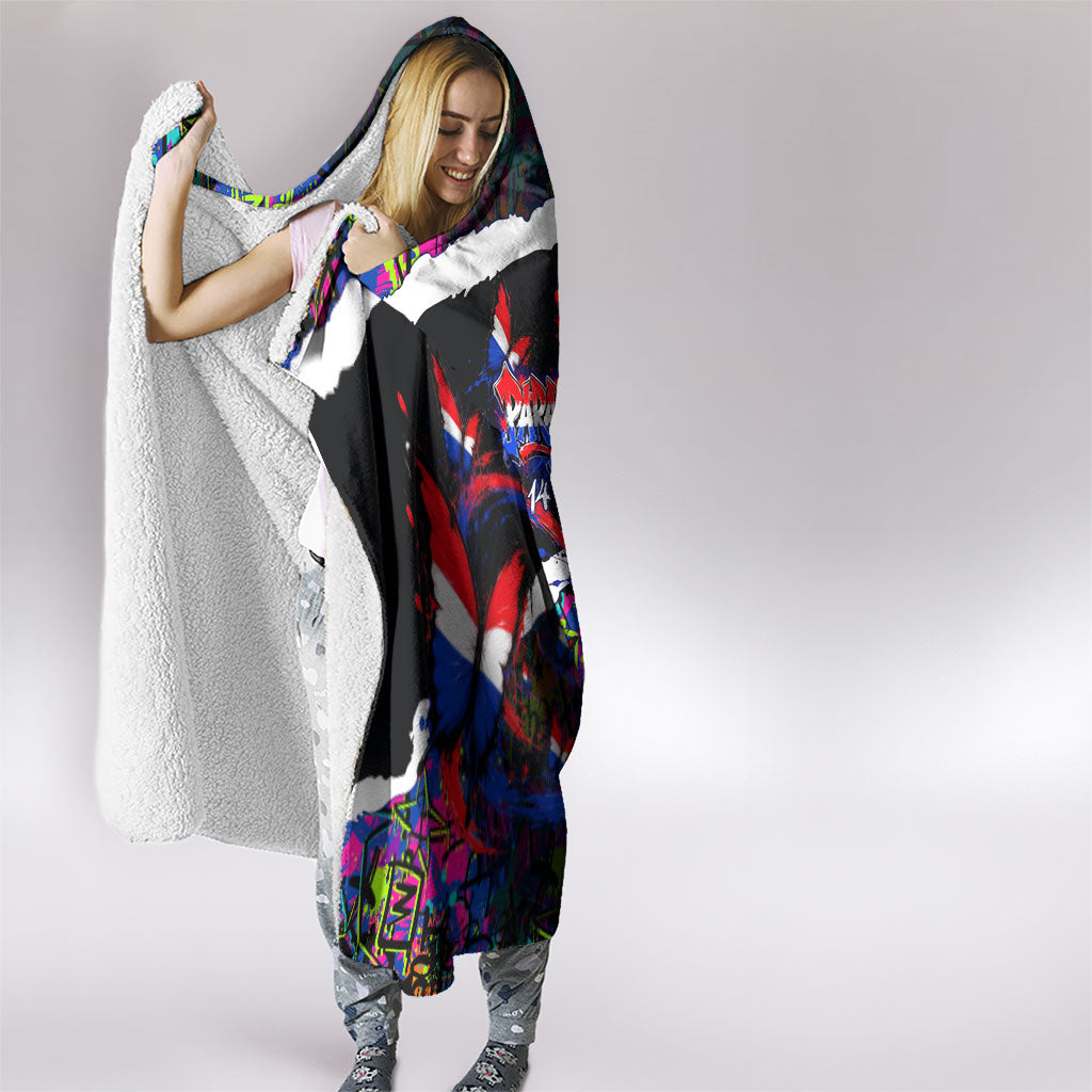 Paraguay Flag Day Hooded Blanket Colorful Graffiti Map Butterflies