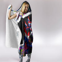 Paraguay Flag Day Hooded Blanket Colorful Graffiti Map Butterflies