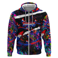 Paraguay Flag Day Hoodie Colorful Graffiti Map Butterflies
