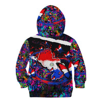 Paraguay Flag Day Kid Hoodie Colorful Graffiti Map Butterflies