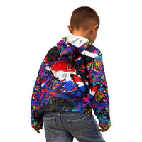 Paraguay Flag Day Kid Hoodie Colorful Graffiti Map Butterflies