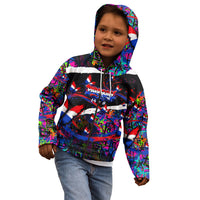 Paraguay Flag Day Kid Hoodie Colorful Graffiti Map Butterflies