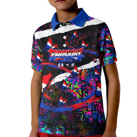 Paraguay Flag Day Kid Polo Shirt Colorful Graffiti Map Butterflies