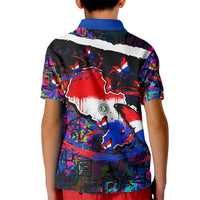 Paraguay Flag Day Kid Polo Shirt Colorful Graffiti Map Butterflies