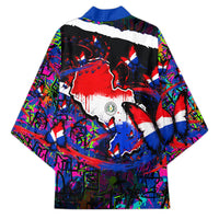 Paraguay Flag Day Kimono Colorful Graffiti Map Butterflies