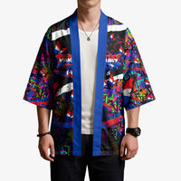 Paraguay Flag Day Kimono Colorful Graffiti Map Butterflies