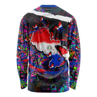 Paraguay Flag Day Long Sleeve Shirt Colorful Graffiti Map Butterflies