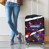 Paraguay Flag Day Luggage Cover Colorful Graffiti Map Butterflies