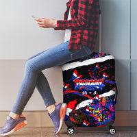 Paraguay Flag Day Luggage Cover Colorful Graffiti Map Butterflies