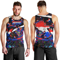 Paraguay Flag Day Men Tank Top Colorful Graffiti Map Butterflies