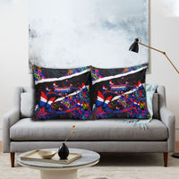 Paraguay Flag Day Pillow Cover Colorful Graffiti Map Butterflies