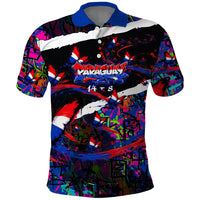 Paraguay Flag Day Polo Shirt Colorful Graffiti Map Butterflies