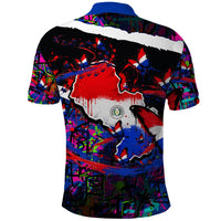 Paraguay Flag Day Polo Shirt Colorful Graffiti Map Butterflies
