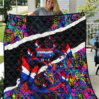 Paraguay Flag Day Quilt Colorful Graffiti Map Butterflies