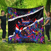 Paraguay Flag Day Quilt Colorful Graffiti Map Butterflies