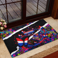Paraguay Flag Day Rubber Doormat Colorful Graffiti Map Butterflies