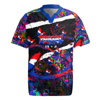 Paraguay Flag Day Rugby Jersey Colorful Graffiti Map Butterflies