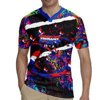Paraguay Flag Day Rugby Jersey Colorful Graffiti Map Butterflies