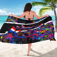 Paraguay Flag Day Sarong Colorful Graffiti Map Butterflies