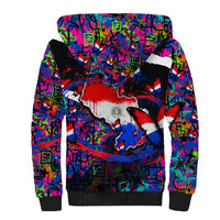 Paraguay Flag Day Sherpa Hoodie Colorful Graffiti Map Butterflies