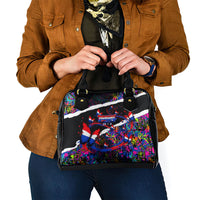 Paraguay Flag Day Shoulder Handbag Colorful Graffiti Map Butterflies