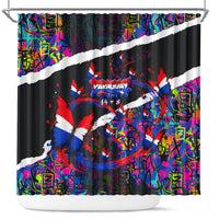Paraguay Flag Day Shower Curtain Colorful Graffiti Map Butterflies