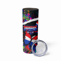 Paraguay Flag Day Skinny Tumbler Colorful Graffiti Map Butterflies