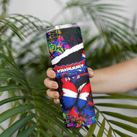 Paraguay Flag Day Skinny Tumbler Colorful Graffiti Map Butterflies
