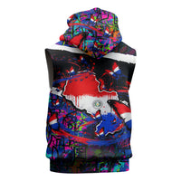 Paraguay Flag Day Sleeveless Hoodie Colorful Graffiti Map Butterflies
