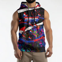 Paraguay Flag Day Sleeveless Hoodie Colorful Graffiti Map Butterflies